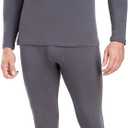Wirarpa Men's Cotton Long Johns Thermal Underwear Set Base Layer Lightweight Long Sleeve Top and Pajama Bottom (Large, Dark Grey)