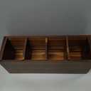 Suli Acacia Wood Utensil Holder for Kitchen Counter,Extra Large Utensils Holder with 4 Compartments,Caddy Organizer for Countertop, Farmhouse Kitchen Decor, Rustic Cooking Utensil