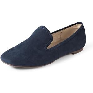 Womens Soft Minimal Loafer, 10½, Navy Faux Suede