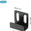 uxcell 10Pcs Mounting Bracket, 35x36mm Stainless Steel Tile Display Wall Hanger, Wall Mounted Hook Fastener Bracket for Mirrors Picture Frames, Black