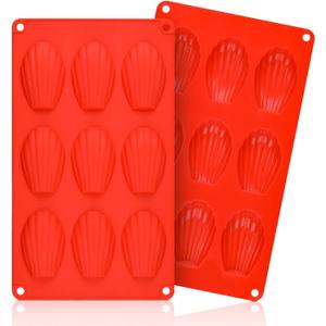 Silicone Madeleine Pans - 9 Cups Madeleine Mold for Small Cake, Chocolate, Cookies Pack of 2