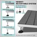 Threshold Ramps for Wheelchairs, Adjustable Height 1.8"-5.3" and 24"x36" Platform Aluminum Wheelchair Ramp, Door Threshold Ramps with a Non-Slip Thick Door Mat for Scooters, Power Chairs, Cart