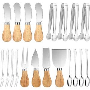 Cheese Knife with Wooden Handle - Stainless Steel Blade for Hard & Soft Cheese, Ergonomic Grip for Charcuterie Board,Ideal Kitchen Gadget & Christmas Gift