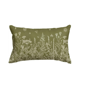 AVOIN colorlife Wildflowers Spring Throw Pillow Cover, 12 x 20 Inch Flower Cushion Case Decoration for Sofa Couch (Green)