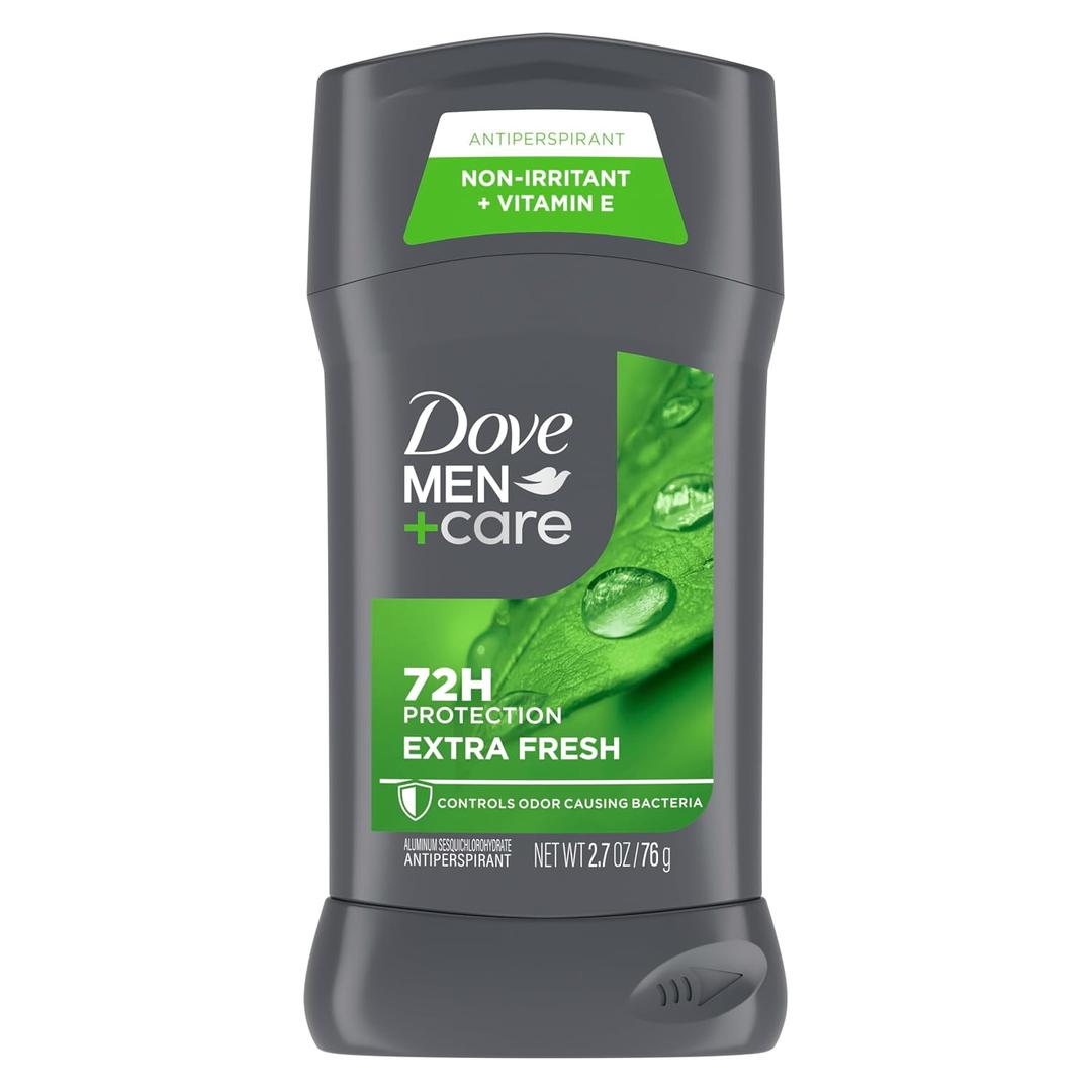 3 x Dove Men+Care Extra Fresh Men's Antiperspirant Deodorant Stick Extra Fresh With 72-hour sweat & odor protection with 1/4 Moisturizing Cream & Long-lasting Citrus Scent 2.7 oz