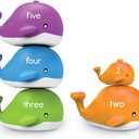 Learning Resources Snap-n-Learn Stacking Whales, Educational Toys ,Fine Motor, Counting & Sorting Toy, Shape Sorting, 15 Pieces, Ages 2+