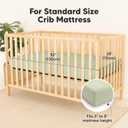 2-Pack Waterproof Baby Crib Sheets for Boys, Girls - 52x28 Viscose Derived from Bamboo Toddler Bed Sheet Neutral, Fitted Crib Mattress Protector Cover for Baby Bedding, Soft & Gentle (Avocado)