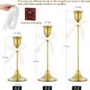FSyueyun 6 Pcs Brass Candle Holders, Elegant Metal Taper Candle Holders Set, Modern Candlestick Holders for Table Centerpiece, Fireplace Mantel, Wedding, Christmas Home Decor and Housewarming Gift
