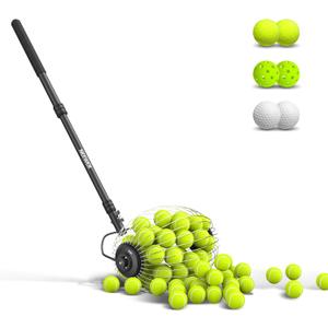 NEEWER Tennis Ball Pickleball Collector Roller, No Bending Over Quick Rolling Picker for 1.5"-3" Balls, 30-58"/77-148cm Telescopic Golf Ball Retriever for Up to 40 Tennis Balls, TB01S