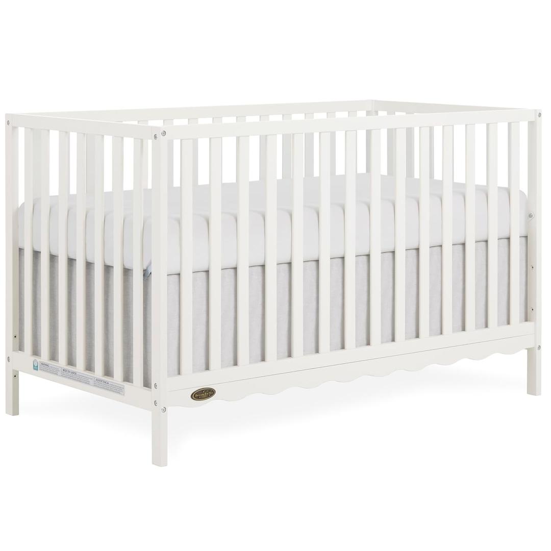 Dream On Me Synergy Wave 5-in-1 Convertible Crib in Cannoli Cream, JPMA & Greenguard Gold Certified, Converts from a Baby Crib to a Toddler Bed, Daybed, and Full-Size Bed