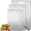 Titanium Cutting Board Set of 3,100% Pure Titanium Cutting Boards for Kitchen Double Sided, Hygiene Durable Dishwasher, Fruit & Vegetables1120