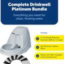 PetSafe Drinkwell Platinum Cat Fountain, Includes 12 Carbon Filters | 168 Oz Capacity, Falling Stream Encourages Drinking, Adjustable Flow, Top-Shelf Dishwasher Safe, 12 Filters Included