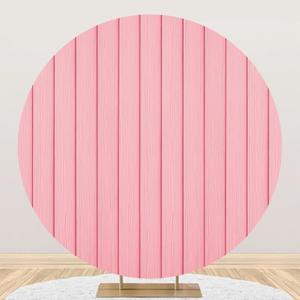 AOFOTO 6x6ft Rustic Pink Wood Round Backdrop Cover Retro Wood Planks Wedding Bridal Shower Circle Photography Background Women Girls Princess Kids Newborn Baby Shower Birthday Party Decor
