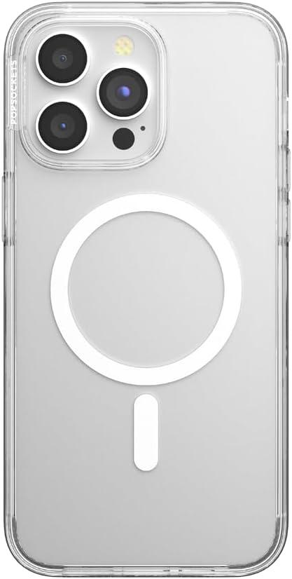 PopSockets iPhone 15 Pro Max Case Compatible with MagSafe, Phone Case for iPhone 15 Pro Max, Wireless Charging Compatible, Case Only - Clear