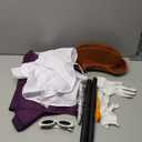 Purple Tailcoat Set with Top Hat Tie Glasses, Gloves for Halloween Party Costume (Large)