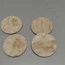 Gusto Nostro Beige Travertine Coasters - Absorbent Stone Coasters Set of 4 - High-end, Natural Stone Coaster for Drinks - Anti-slip Round Artisanal Travertine Coaster for Kitchen Counter, Coffee Table