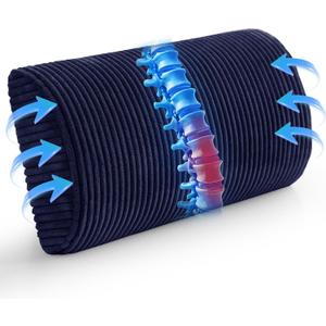 HIGOGOGO Lumbar Support Pillow for Recliner Chair/Accent Chair/Couch, Memory Foam Back Support Cushion for Elderly, Recliner Cushions for Back Rest, Pain Relief, Reading, Washable Cover, Navy (Large)