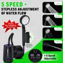 Spopal Portable Shower for Camping, [Upgraded] 10000mAh Rechargeable Camping Shower with 5 Adjustable Speeds,Premium LED Display, IPX8 Waterproof Outdoor Shower Kit for Hiking, Car, Pet, Travel