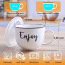 DAYYET Soup Mugs with Handles and Vented Lids, 26 oz Microwavable Soup Bowls, Ceramic Mugs Set for Overnight Oats, Cereal, Noodles, Ramen, Pasta, Salad, Oversized Coffee Mugs, Set of 2, White