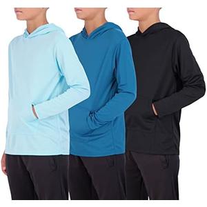 Real Essentials Only 2Pack: Boys Hoodies – Youth Mesh Long Sleeve Sweatshirts with Pocket for Kids & Teens, Size Medium