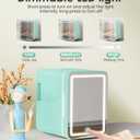 CUTIEWORLD Skincare Fridge with Dimmable LED Light Mirror, 4L Mini Fridge For Desktop, Travel or Cool & Heat, Makeup Fridge for Cosmetics, Skin Care and Food, Green