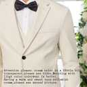 SPTALLFITJSV Suits Cream 3 Piece Slim Fit Suit Single Breasted Formal Prom Dresses Suit 2025 Notched Lapel Men's Three Piece Tuxedo Casual Blazer Vest Pants Sets Size M