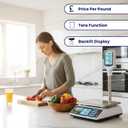 Aquos Digital Kitchen Scale Class III Legal for Trade Price Computing Scales Food & Retail Scale with LCD Backlit Display Tare Function & Stainless Steel Platform (Pole Display, 30Lbs)