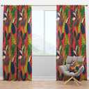Blackout Curtains 'Retro Tropical Leaves I' Curtains for Bedroom, Curtains for Living Room, Curtains & Drapes - Thermal Insulated -Single Panel -52x95