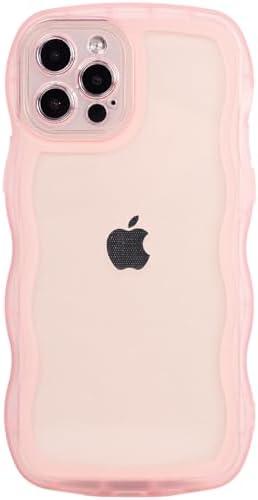 Pack Of 2 Hcnrreivn Case for iPhone 13 Pro Max 6.7 Inch,Cute Kawaii Clear Case for Women/Girls,Yellowing-Resistant,Transparent Soft Silicone Thin Slim Full Body Shockproof Protection Phone Cover -Pink
