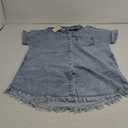 luvamia Denim Dress for Women Button Down Short Sleeves Casual Summer Jean Shirt Dresses with Pockets Frayed Hem XL