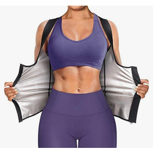 Junlan Sauna Suit for Women Waist Trainer Vest for Women Sweat Tank Top Shaper for Women with Zipper Black XXL