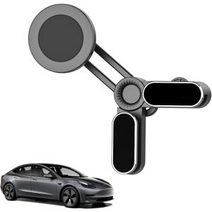 Universal Magnetic Screen-Clip Phone Mount for Vehicle & Monitor Screens Strong 360 Rotatable Holder, Compatible with Mag-Safe, for Car Infotainment, Laptop & PC Displays (Fits 7.5-14mm Screens)