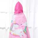 Kids Hooded Beach Towel, Microfiber, 24x50 Inch, Rainbow Unicorn