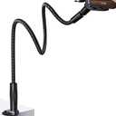 Lamicall Gooseneck Phone Holder Bed - [Nylon Braided] Flexible Arm, 38inch Overall Length, 360 Adjustable Clamp Clip, Overhead Cell Phone Mount Stand for Bed, Desk, 4-7” Cellphone