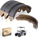 10L0L Golf Cart Brake Shoes for Yamaha G1 G2 G8 G9 Club Car 1995-up, EZGO 1986.5-Up (2 Long, 2 Short) 1018232-01 27249G01 17-25340-00