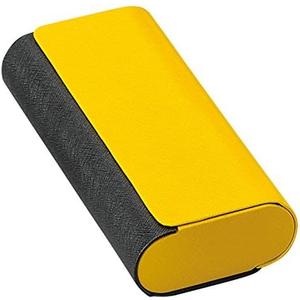 Double Glasses Case Aluminum Hard Shell For Men, Women | For Reading glasses and sunglasses etc. (Free Size, Yellow)