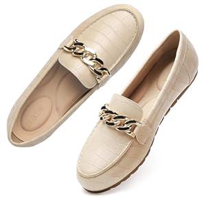Tilocow Loafers for Women Comfortable Flat Casual Slip On Shoes Leisure Bussiness Work Ladies Shoes Lightweight Walking Flats with Arch SupportThe shoes run small and narrow Please order one size larger, Size 6