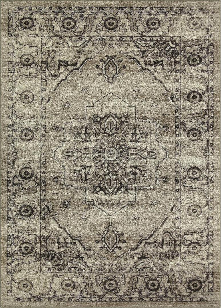 Maples Rugs Lexington Farmhouse Area Rugs  Made in USA  Washable, Non Slip Indoor Carpet for Entryway, Foyer, Kitchen, and Bathroom, 2'6 x 3'10, Taupe/Grey