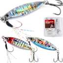 Tail Spinner Jigging Spoons  3PCS Hard Baits, 3 Unique Styles  Sinking Vibration Bait for Bass, Pike, Trout  Freshwater & Saltwater Fishing Lure Set (1/3 oz)