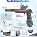 Super Electric Water Gun for Adults Kids with Muzzle Flash & Recoil Effect, Powerful 425CC High Capacity Automatic Squirt Guns Up to 32 FT Range for Swimming Pool Party Beach Outdoor Activity