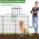 10 Panel No Dig Decorative Garden Fence with Gate 36" H x 23.6'L Dog Barrier, Rustproof Metal Temporary Dog Fence, Decorative Fencing for Flower Bed, Patio, and Pets
