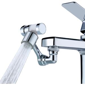 1080Swivel Faucet Extender with Filter, Sink Water Faucet Aerator Extension in Brass, Swivel Robotic Arm Bathroom Faucet Extender, Kitchen Rotating Extension with 2 Mode Splash