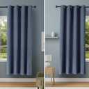 Amazon Basics 100% Blackout Curtains with Grommets, 52 x 84 Inches, Navy, 2 Panels (Pack of 2)