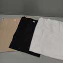 WDIRARA Women's 3 Pieces Square Neck Sleeveless Tank Top Casual Slim Fit T Shirt (Medium)