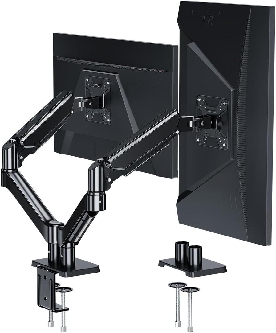 Ekisemio Dual Monitor Stand, Full Adjustable Monitor Desk Mount for 1332 Computer Screens