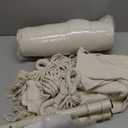 Y- STOP Hammock Chair Hanging Rope Swing, Max 500 Lbs, 2 Cushions Included, Large Macrame Hanging Chair with Pocket for Superior Comfort, with Hardware Kit (Beige)