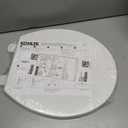 KOHLER 20111-0 Brevia, Slow Close Toilet Seat, Round Toilet Seat, Grip-Tight Bumpers Quick-Attach Hardware, White