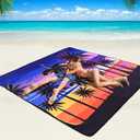WIWIGO Beach Blanket Waterproof Sandproof Beach Mat 79" X 83"/10'x9'for 2-8 Adults Quick Drying Outdoor Picnic Mat Beach Accessories for Travel, Camping, Hiking