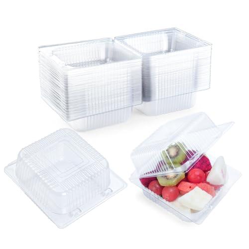 Evnlo 25 Count Clear Plastic Containers with Lids for Food, Thickened Disposable Sandwich Containers Clamshell Boxes for Cake Slice, Dessert, Hamburger, Salad