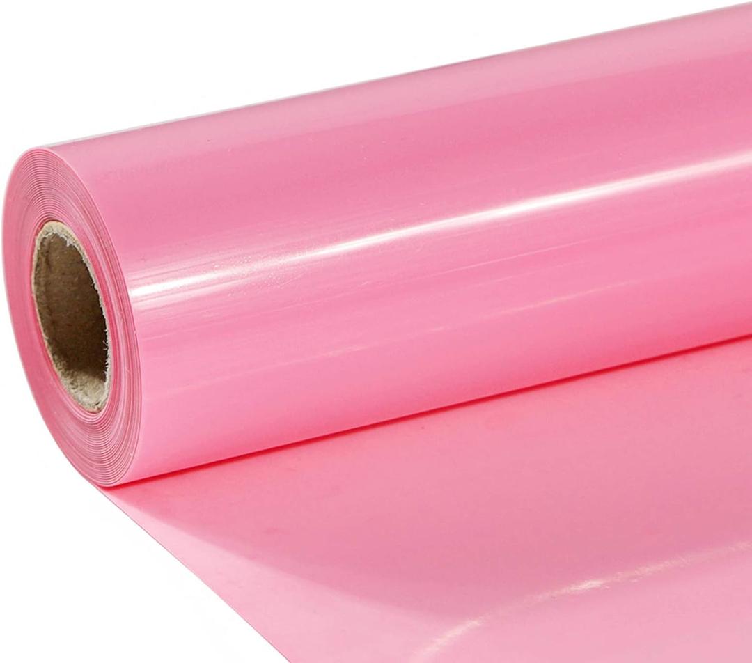 TUMIYA Pink Heat Transfer Vinyl Roll, 12 in x 8 ft Glossy Pink HTV Vinyl for T-Shirts